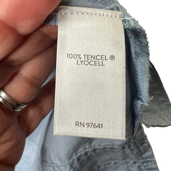 J. Jill Chambray Shirt Blue Rain Lace up Neckline Size Medium NWT - Picture 4 of 9